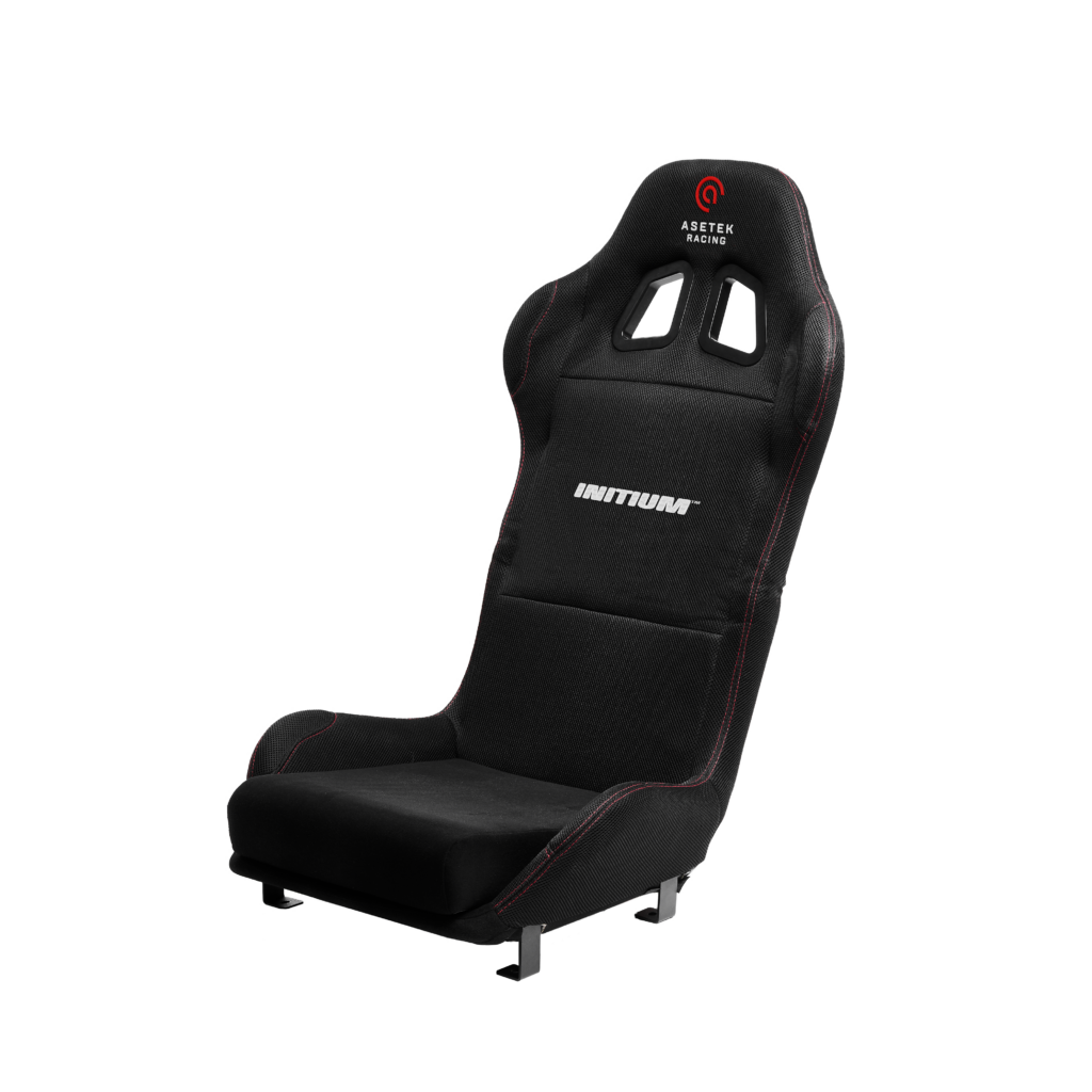 Asetek Racing Initium compact sim racing seat in black fabric