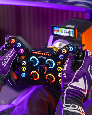 Conspit 280FR in use with RGB buttons and rev lights lit
