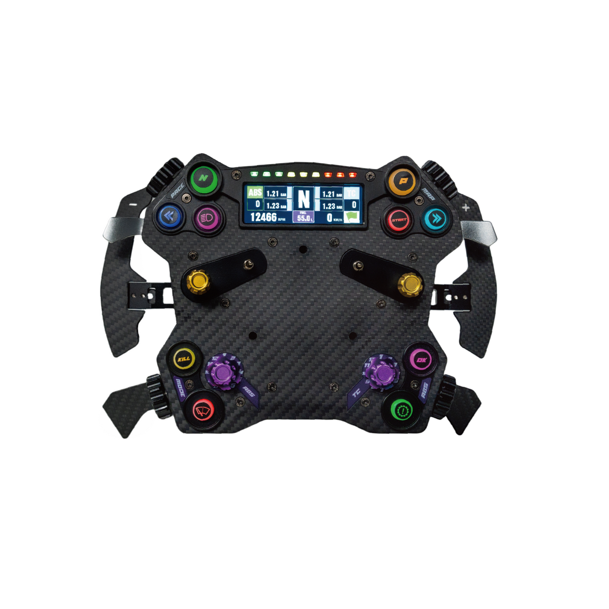 Conspit H.AO carbon fiber sim racing hub, front view