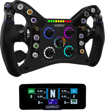 Conspit 280FR formula wheel with a CSD Nano dashboard