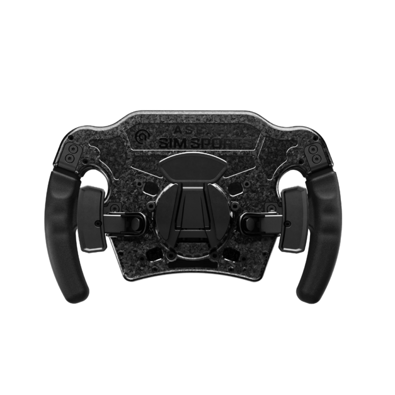 Asetek Forte Pro rear view including quick release and paddle shifters