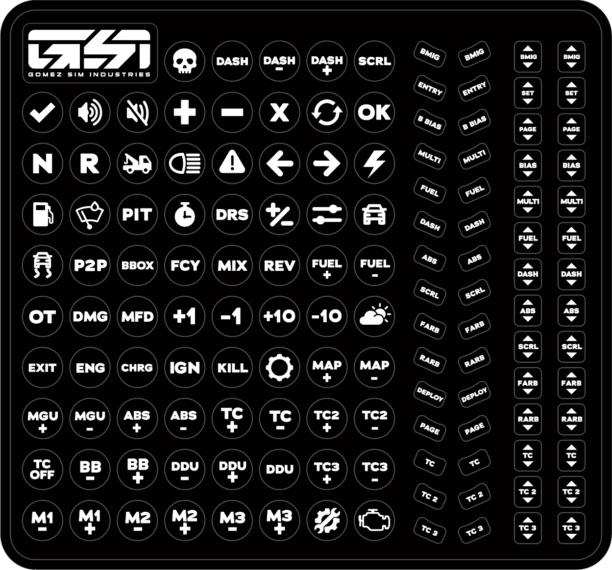 GSI Artemis Label Set – Buttons Only