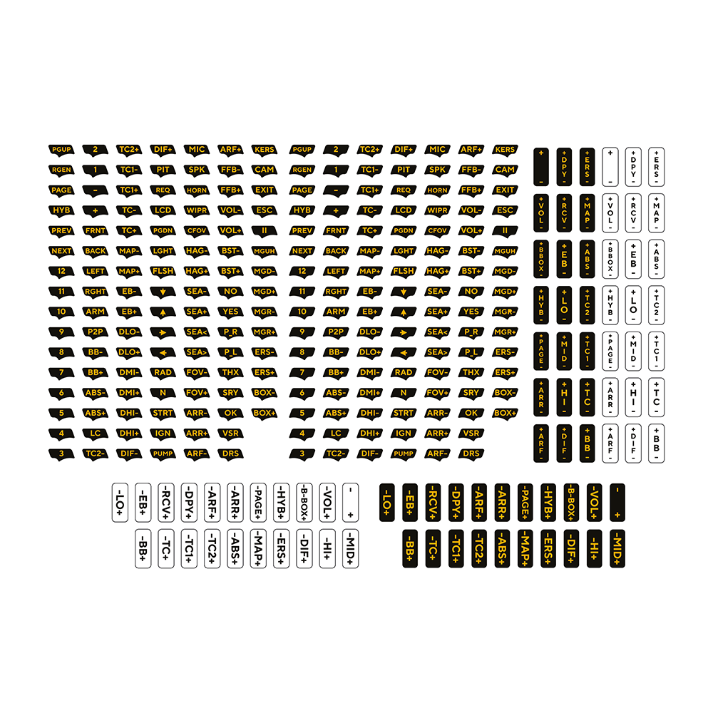 Asetek SimSports® Button Sticker Sheet