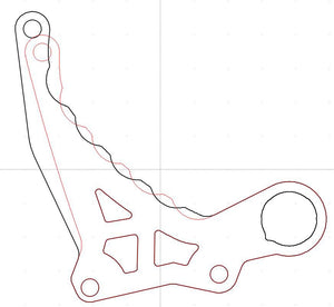 Brake Kit V1 side plate load positions compared with the stock plate