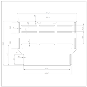 SIMGRADE Pedal Base Plate dimensions drawing