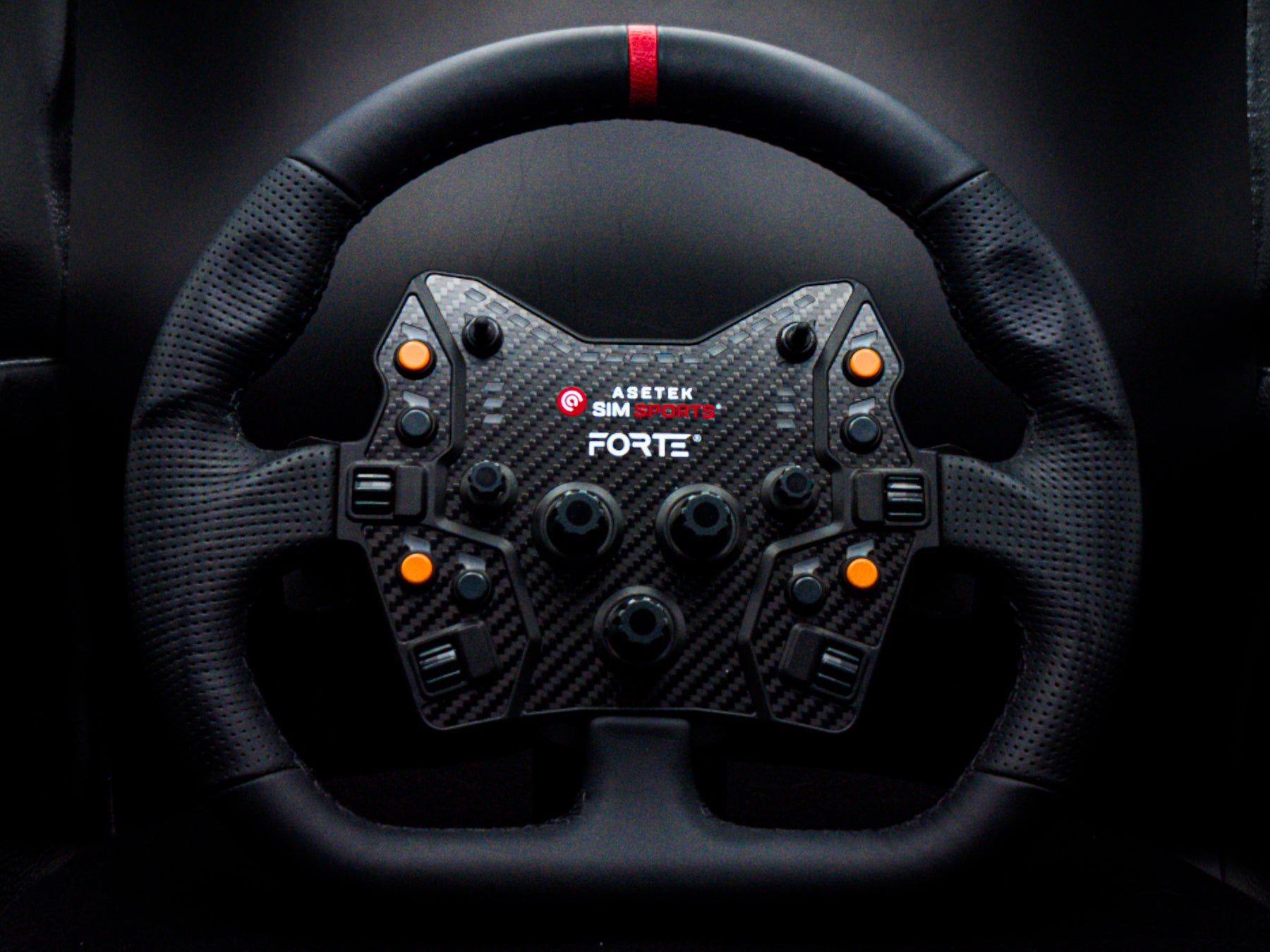 Asetek Forte Button Box w/ Closed D Black Leather Rim (Open Box)