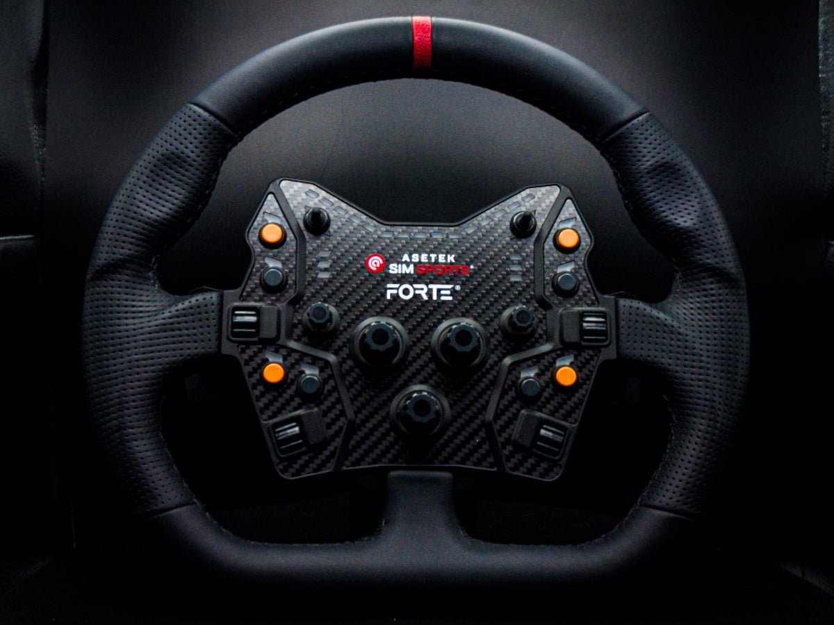 Asetek Forte Button Box w/ Closed D Black Leather Rim (Open Box)
